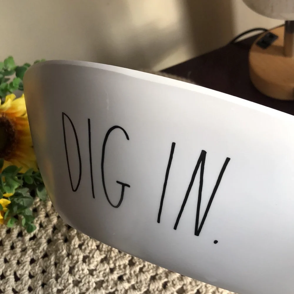 Rae Dunn White 'DIG IN' Melamine Serving Bowl